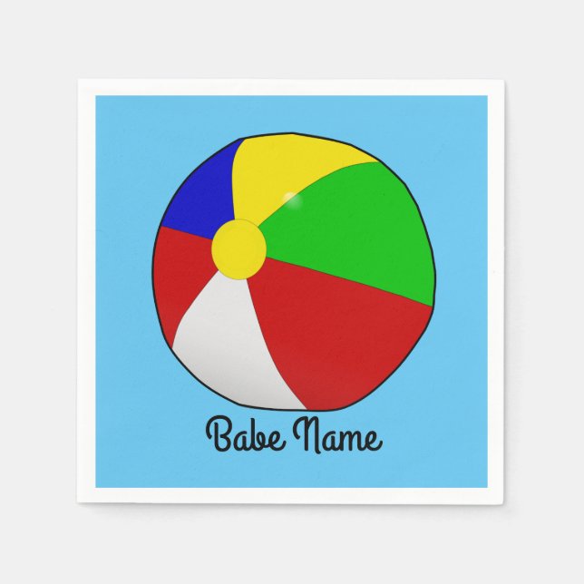 Farbenfrohe Beachball Serviette (Vorderseite)