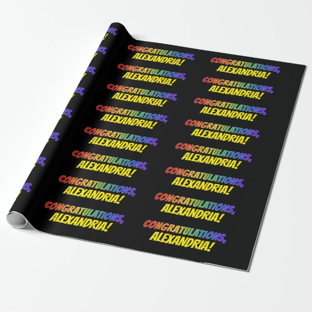Farbenfrohe "BEGRÜNDUNGEN" + Individuelle Name Geschenkpapier (Ungerollt)