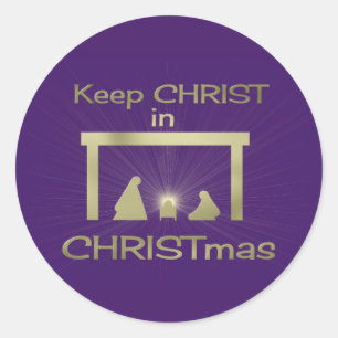 Farbenfrohe Behalten Christus in Weihnachtsaufkleb Runder Aufkleber