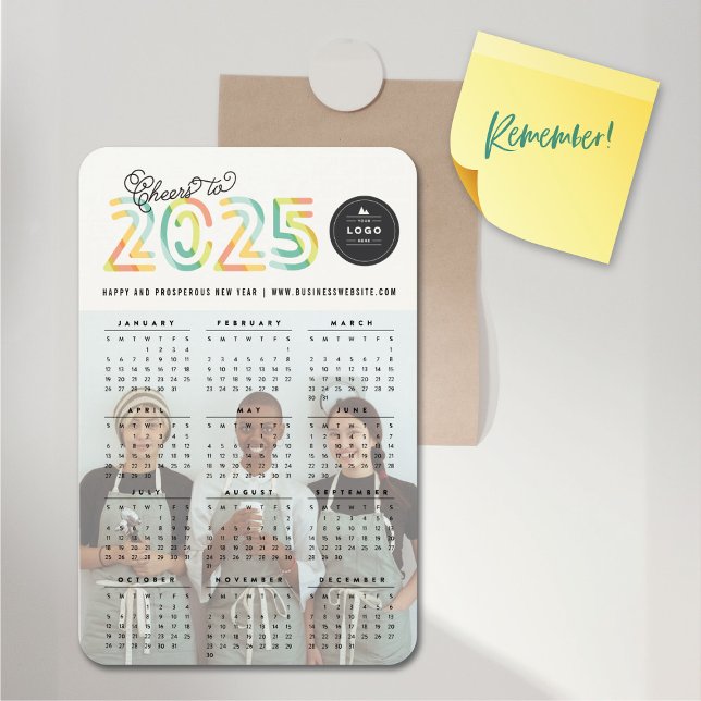 Farbenfrohe Beifall für das Foto 2025 Kalender Neu Magnet (Colorful Cheers to 2025 Calendar New Year Photo Magnet @ fat_fa_tin)