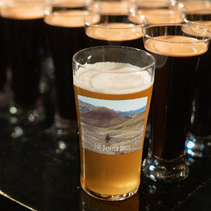 Farbenfrohe bemalte Hügel Foto Glas