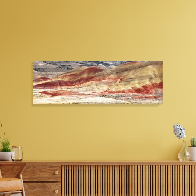 Farbenfrohe bemalte Hügel Landschaftsbild Foto Leinwanddruck (Insitu (Wohnzimmer))