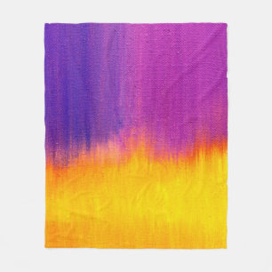 Farbenfrohe bemalte Leinwand als Hintergrund. Kuns Fleecedecke