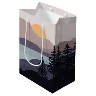 Farbenfrohe Berglandschaft Mittlere Geschenktüte