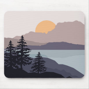 Farbenfrohe Berglandschaft Mousepad
