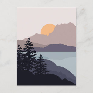 Farbenfrohe Berglandschaft Postkarte