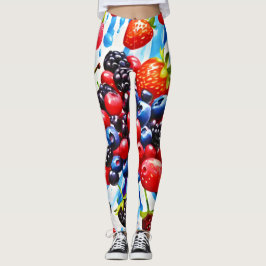 Farbenfrohe Berry Fiesta Design Leggings