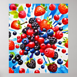 Farbenfrohe Berry Fiesta Design Poster