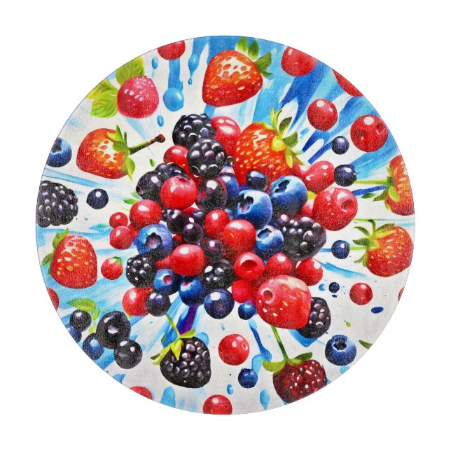 Farbenfrohe Berry Fiesta Design Schneidebrett (Vorderseite)