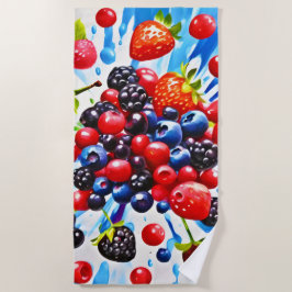 Farbenfrohe Berry Fiesta Design Strandtuch