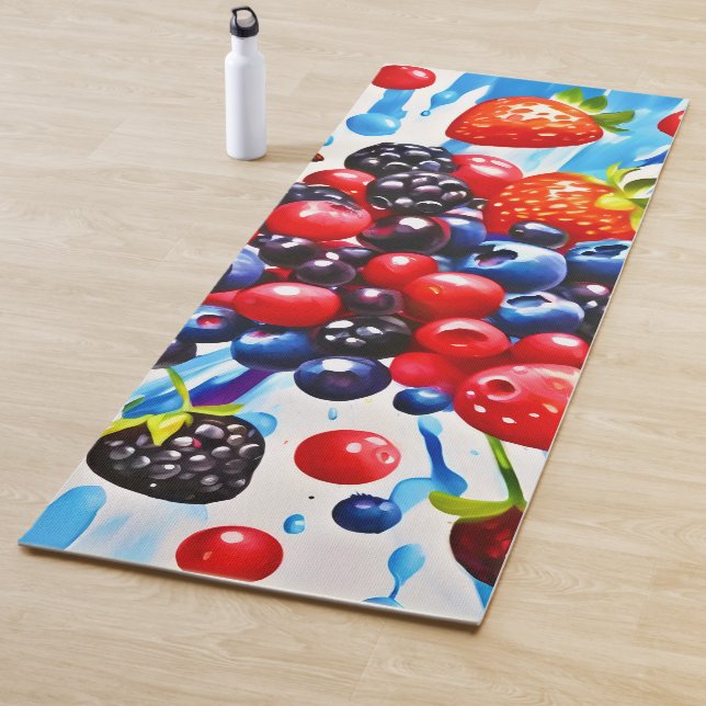 Farbenfrohe Berry Fiesta Design Yogamatte (Beispiel)