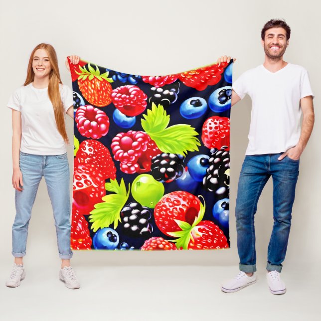 Farbenfrohe Berry Medley Design Fleecedecke (Beispiel)