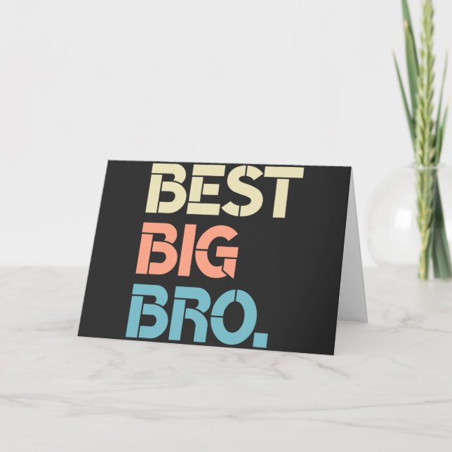 Farbenfrohe Best Big Bro Phantastisch Big Brother Karte (Vorderseite)