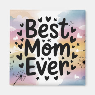 Farbenfrohe beste Mama je Wasserfarbener Himmel Magnet