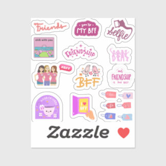 Farbenfrohe Besties / Beste Friend Sticker Pack