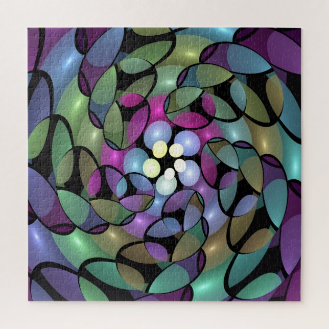 Farbenfrohe Bewegungen Abstrakt auffällig Fraktal  (Vertikal)