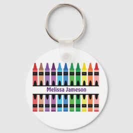 Farbenfrohe Bezeichnung Monogram Pencion Watercolo Schlüsselanhänger