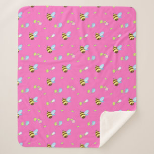 Farbenfrohe Bienen und Blumen Sherpadecke