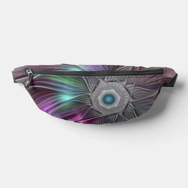 Farbenfrohe Big Blume Abstrakte Trippy Fraktal Art Bauchtasche (Ablage )