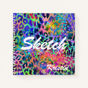 Farbenfrohe Big Cat Animal Print Sketchbook Notizbuch