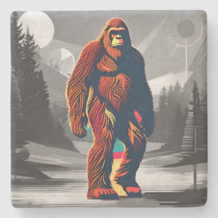 Farbenfrohe Bigfoot Emergenzen versteckt nicht meh Steinuntersetzer
