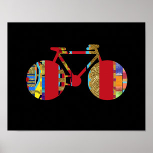 farbenfrohe Bikerwand/Dekoration Poster