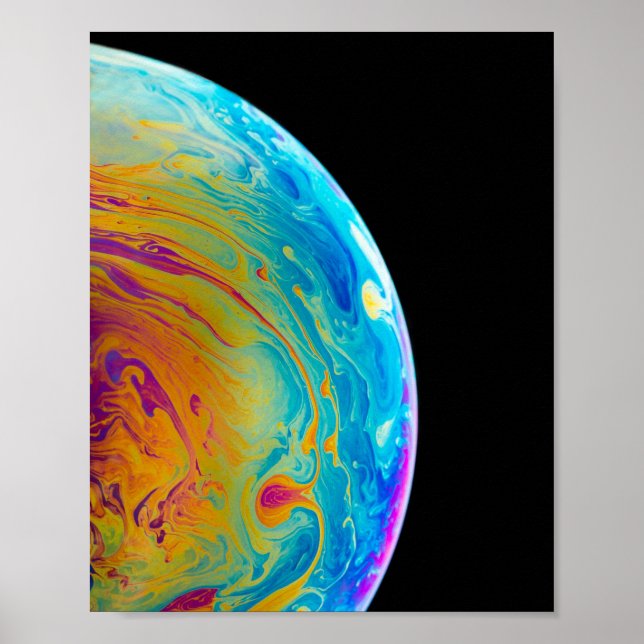 Farbenfrohe Bilder Cooler Mondbilder kreativer Mon Poster (Vorne)