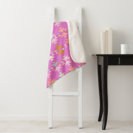 Farbenfrohe Bio geometrische Formen auf Magenta Sherpadecke