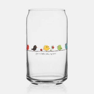 Farbenfrohe Birds Glass Tumbler Dosenglas