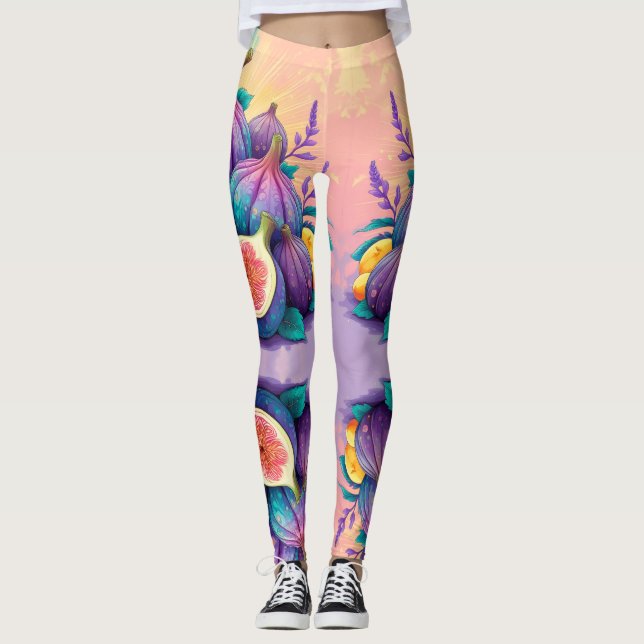 Farbenfrohe Birne Leggings (Vorderseite)