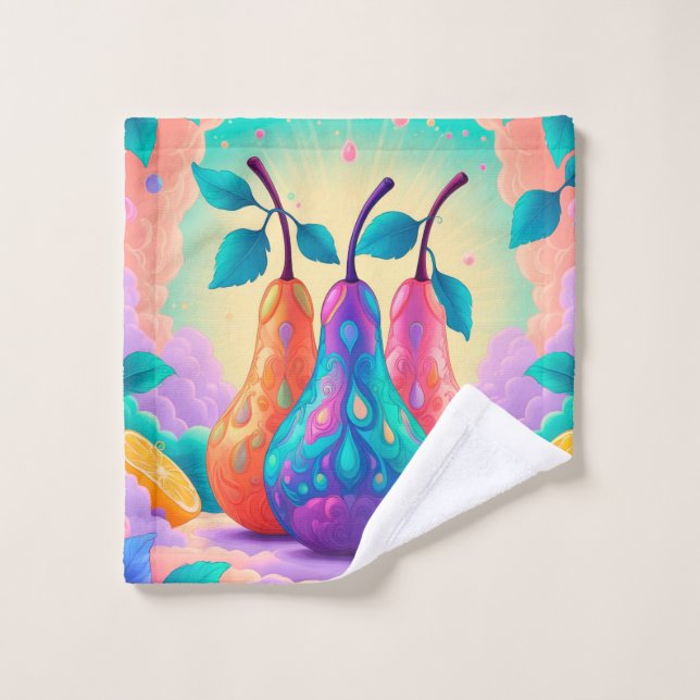 Farbenfrohe Birne Waschlappen (Waschlappen)