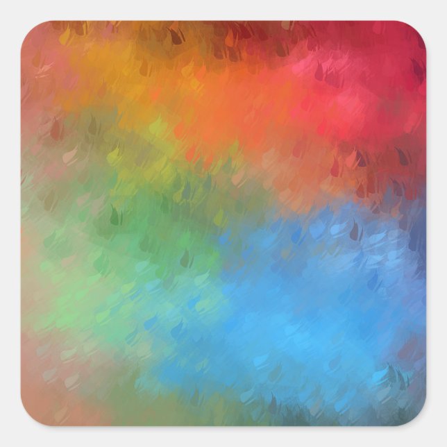 Farbenfrohe Blankenvorlage Moderne Abstrakte Kunst Quadratischer Aufkleber (Vorderseite)