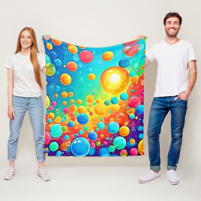 Farbenfrohe Bläschen Kunst Fleecedecke (Beispiel)