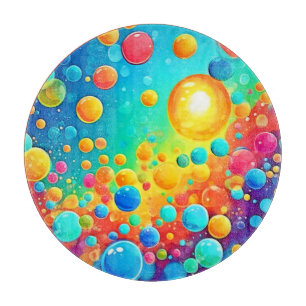 Farbenfrohe Bläschen Kunst Schneidebrett