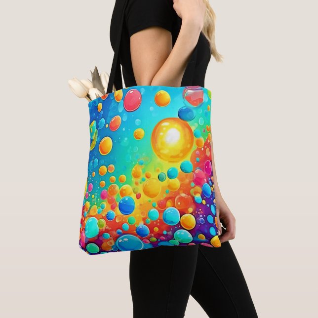 Farbenfrohe Bläschen Kunst Tasche (Von Nahem)
