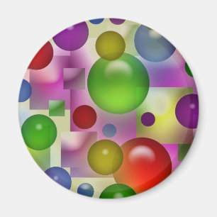 Farbenfrohe Bläschen Muster Magnet