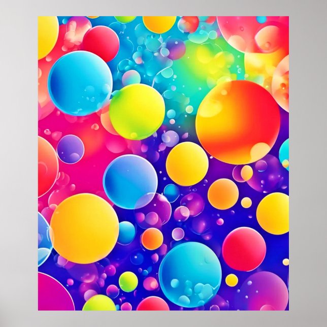 Farbenfrohe Blase Abstrakt Art Poster (Vorne)
