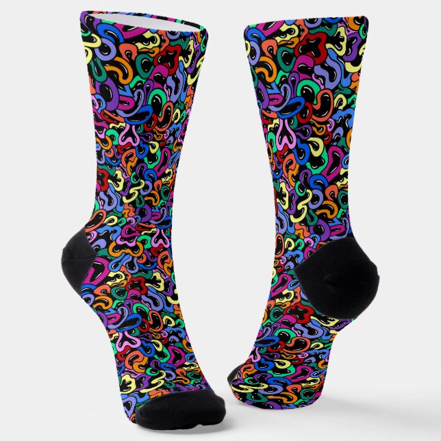 Farbenfrohe Blase-Muster Socken (Gewinkelt)