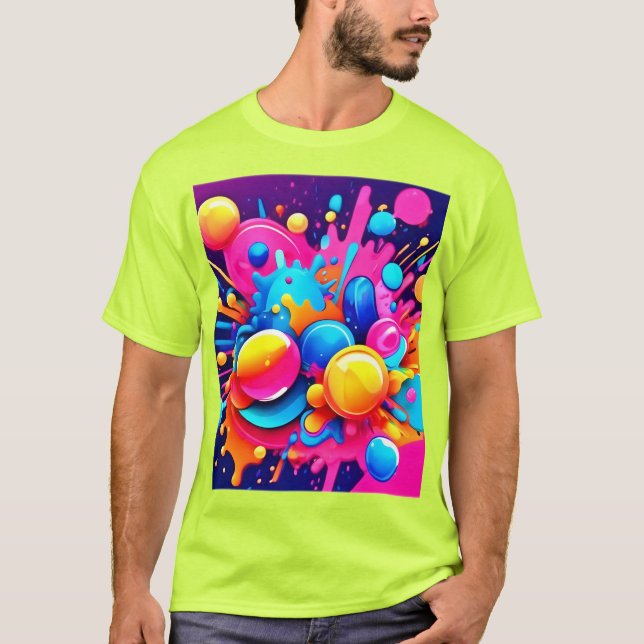 Farbenfrohe Blase T-Shirt (Vorderseite)