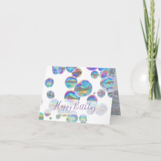 Farbenfrohe Blasen Geburtstag Gruß Karte (Vorderseite)