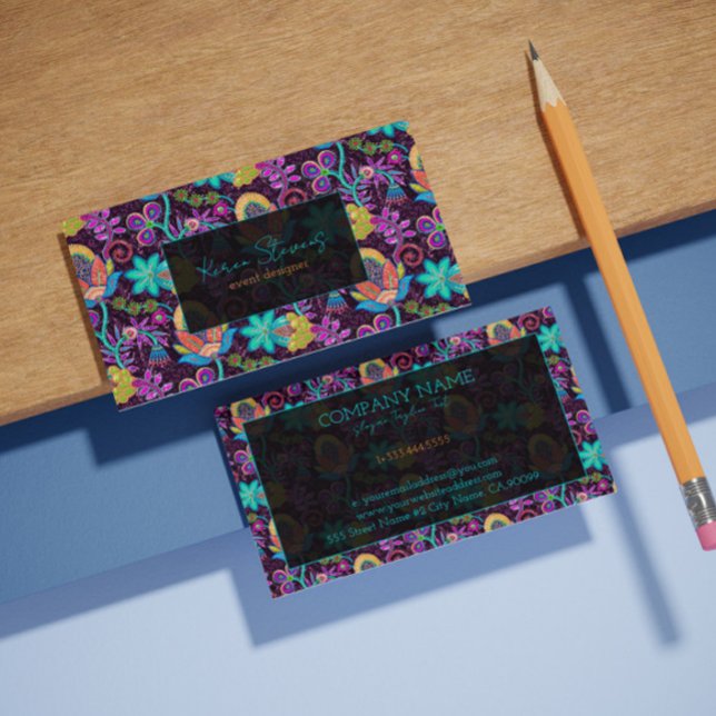 Farbenfrohe Bläsergläser Muster Textur Visitenkarte (Von Creator hochgeladen)