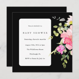 Farbenfrohe Bläserndusche Schwarz Einladung