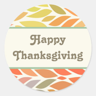 Farbenfrohe Blätter Glückwunsch Thanksgiving Stick Runder Aufkleber