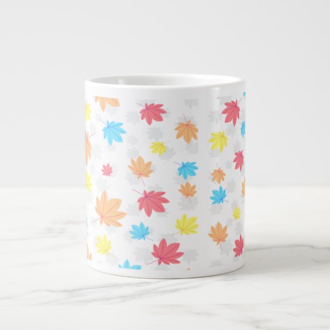 Farbenfrohe Blätter Jumbo-Tasse (Vorderseite)