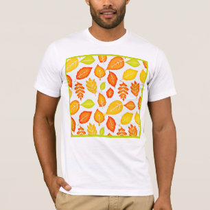 Farbenfrohe Blätter Muster T-Shirt