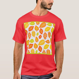 Farbenfrohe Blätter Muster T-Shirt