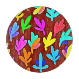 Farbenfrohe Blätter tanzen Muster Schneidebrett