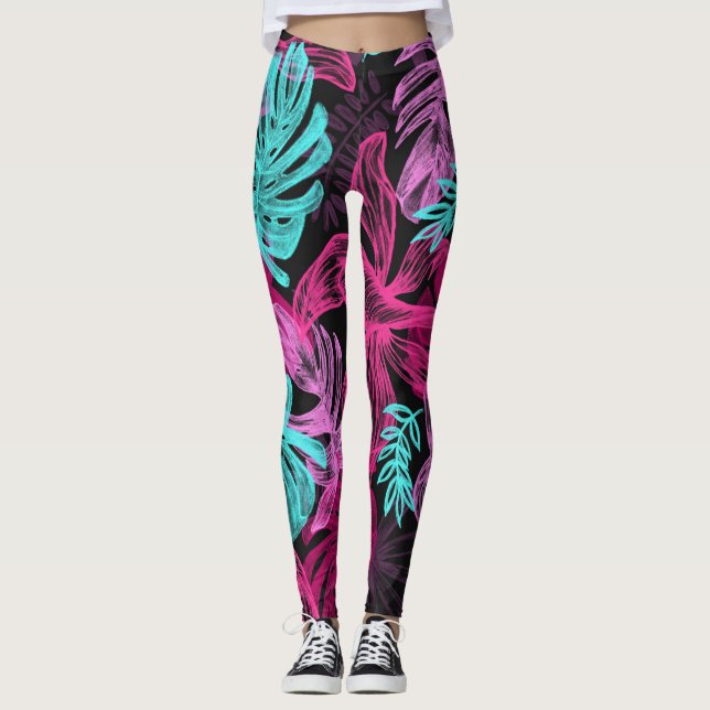 Farbenfrohe Blätter | Tropische Mode-Leggings Leggings (Vorderseite)
