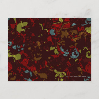 Farbenfrohe Blätter und Blume gegen Tarnung Postkarte