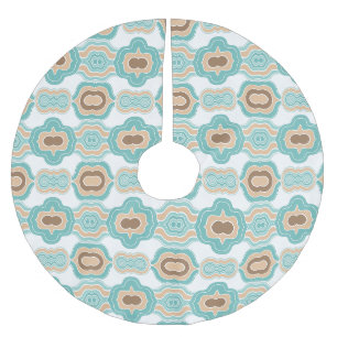 Farbenfrohe blau-bräunliche/braune Medaille Polyester Weihnachtsbaumdecke